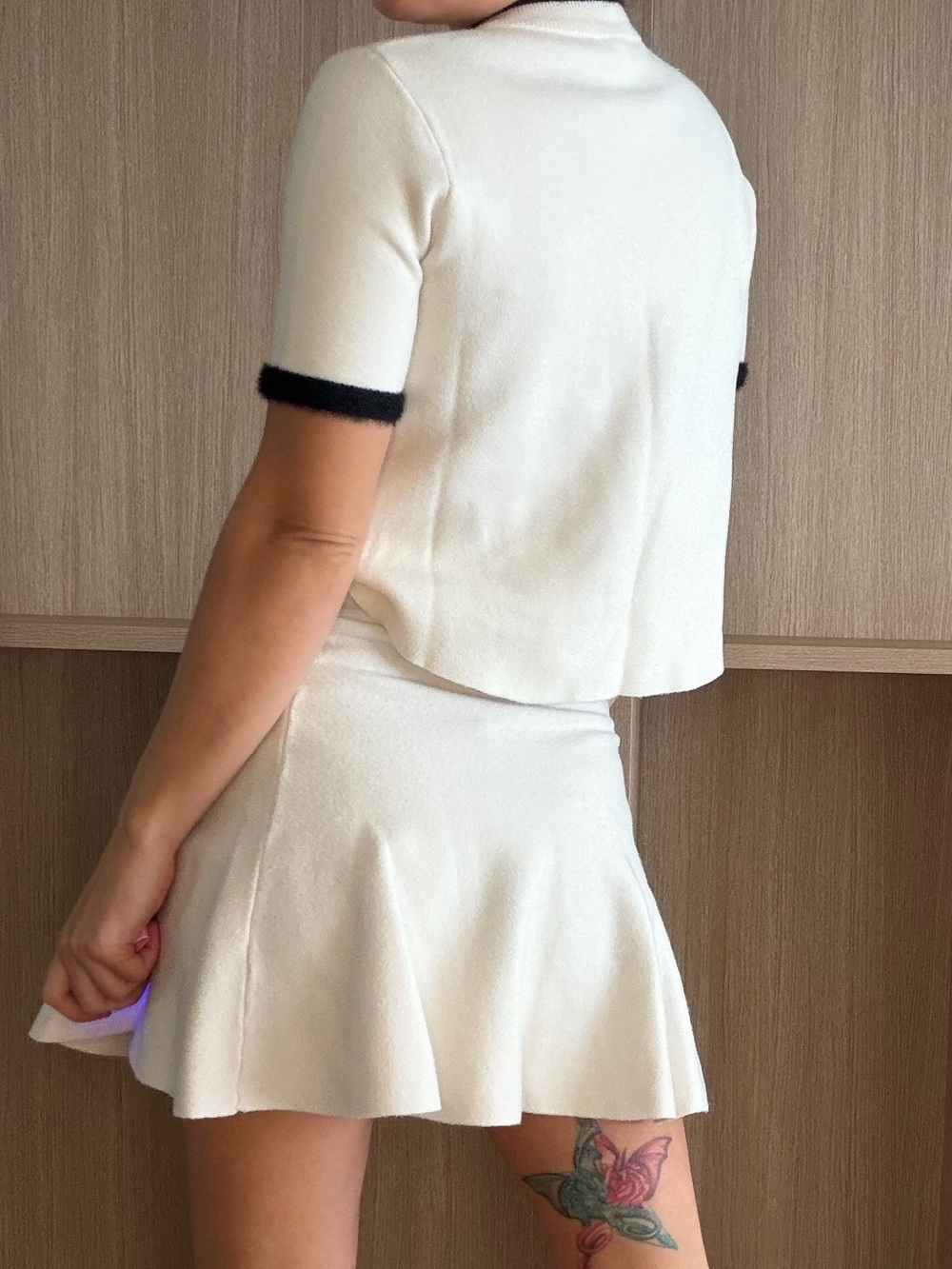 Zara Cream Knit A-Line Mini Skirt and top set - Picture 5 of 6